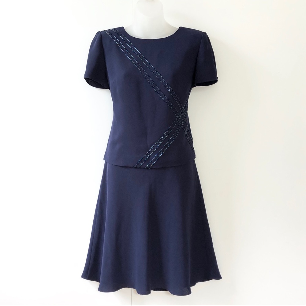 Donna Morgan Embellished Faux Two Piece Dress